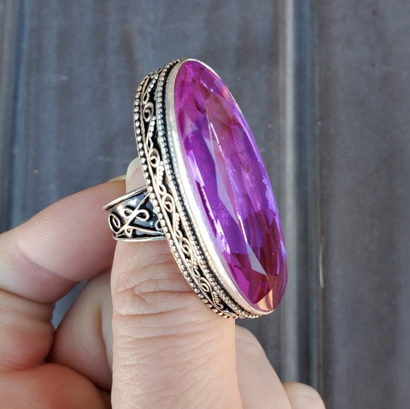 New Amazing Oversized Iolite 925 Silver Statement Ring. - Picture 7 of 13